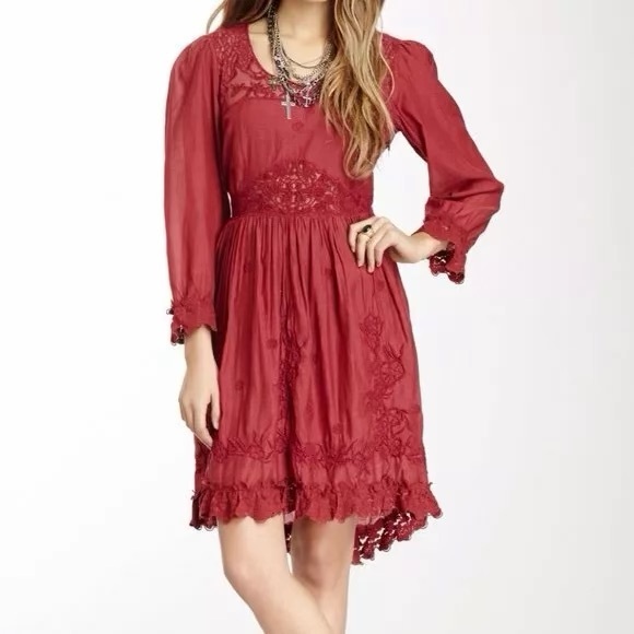 Free People Lace Embroidered Dress - Picture 6 of 6